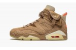 JORDAN AIR JORDAN 6 RETRO TRAVIS SCOTT - BRITISH KHAKI SNEAKERS