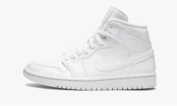 JORDAN AIR JORDAN 1 MID Triple White Patent Leather