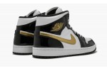 JORDAN AIR JORDAN 1 MID SE Black Gold Patent Leather
